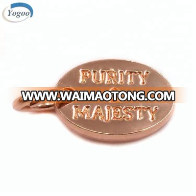 Exquisite Oval Rose Gold Stamped Custom Engraved Logo Metal Jewelry Tags